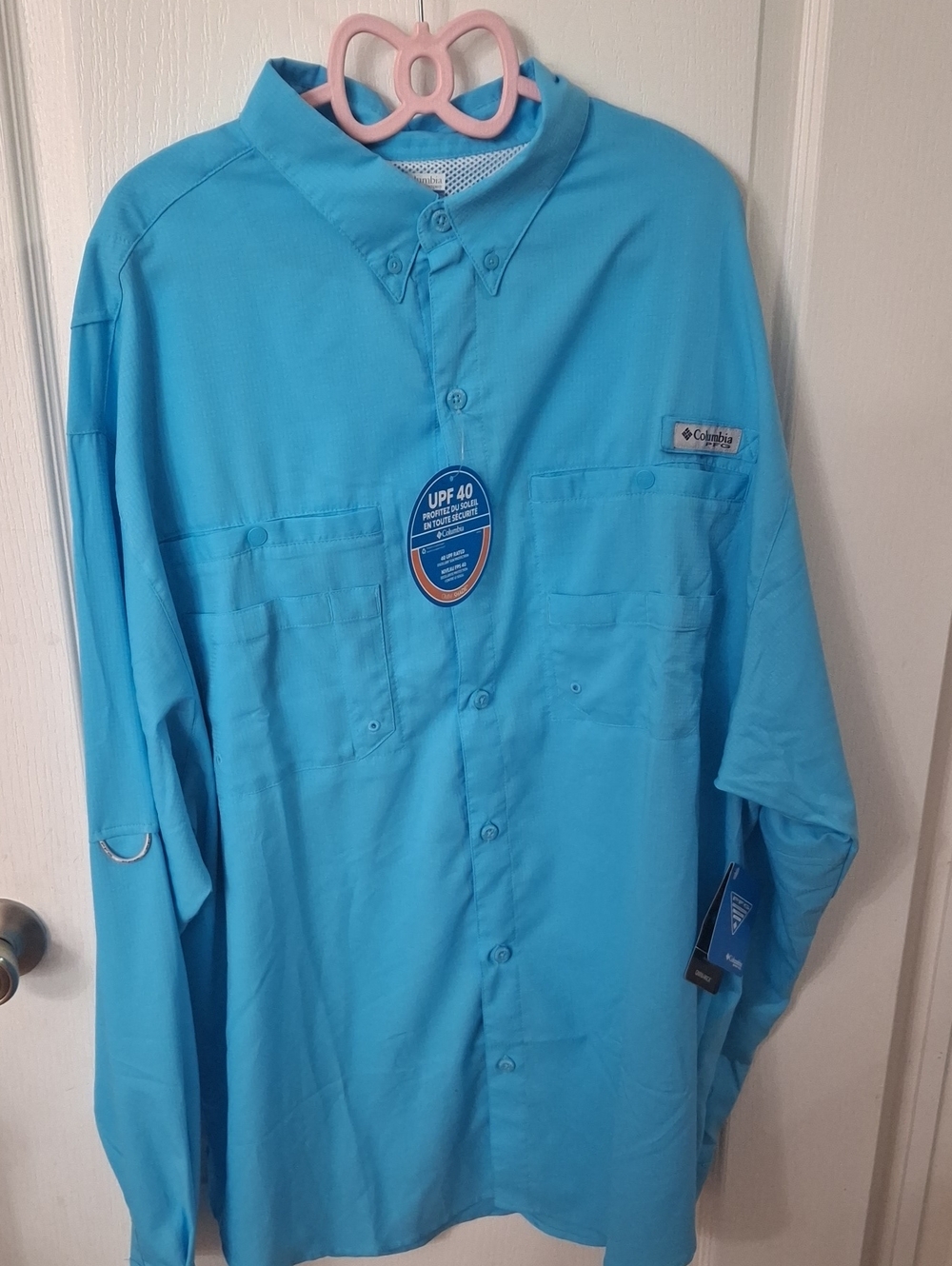 Columbia PFG Men’s Blue Omni-Shade UPF 40 Long-Sleeve Fishing Shirt  NWT Size XL